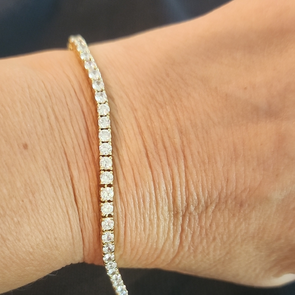 Elegant Gold CZ Tennis Bracelet